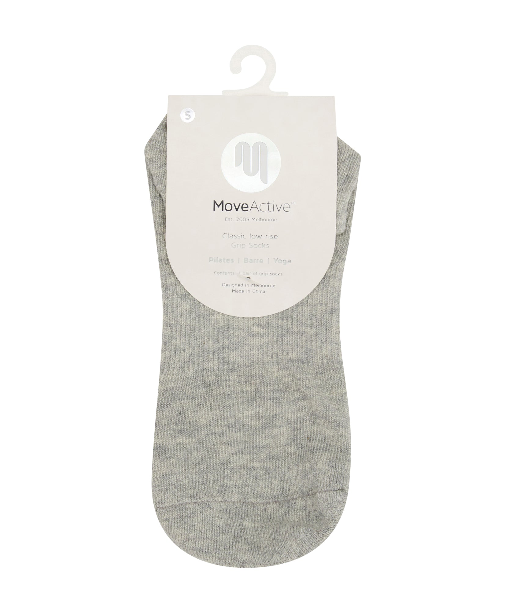 Classic Low Rise Grip Socks - Grey Marle