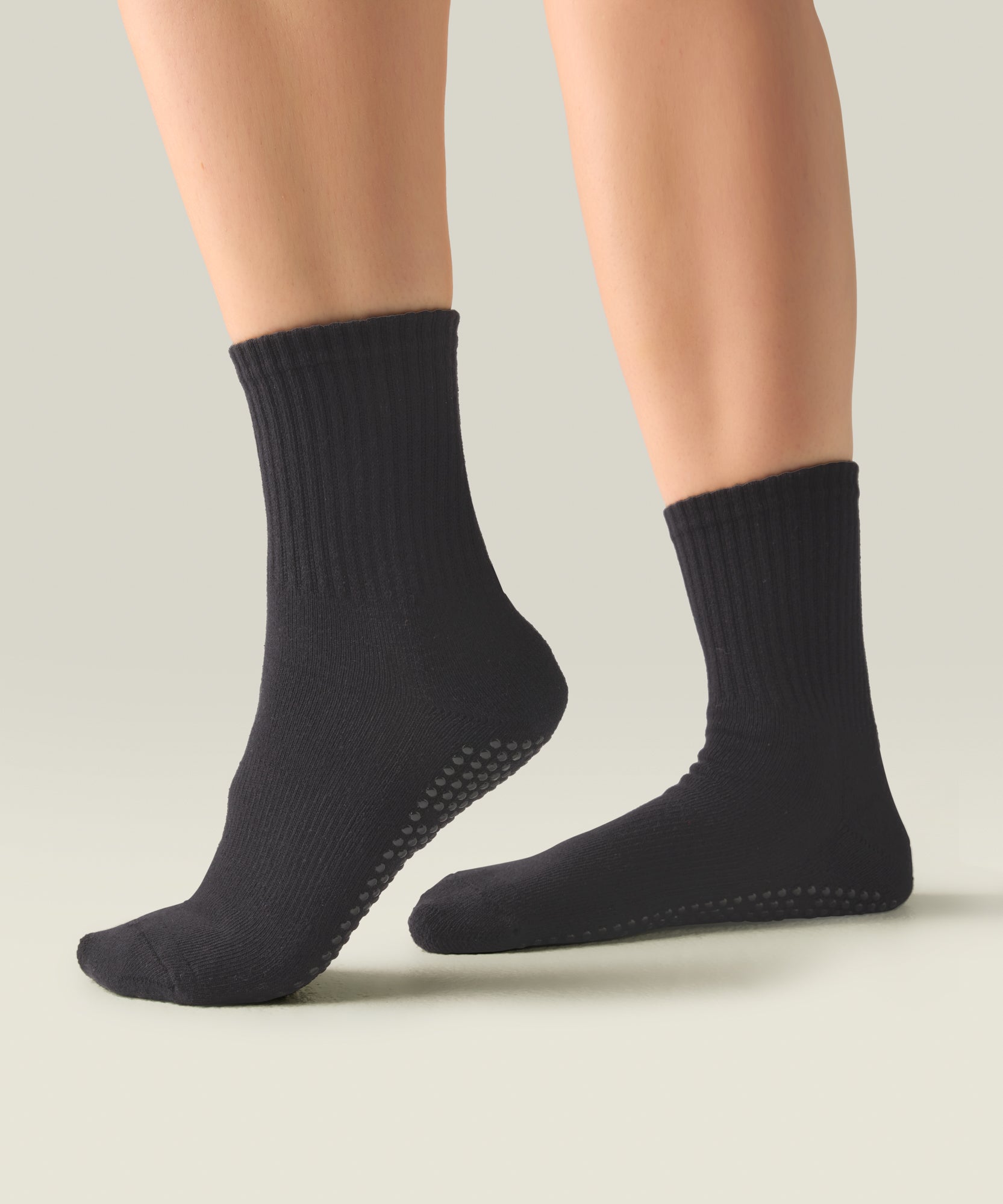 Crew Non Slip Grip Socks - Black