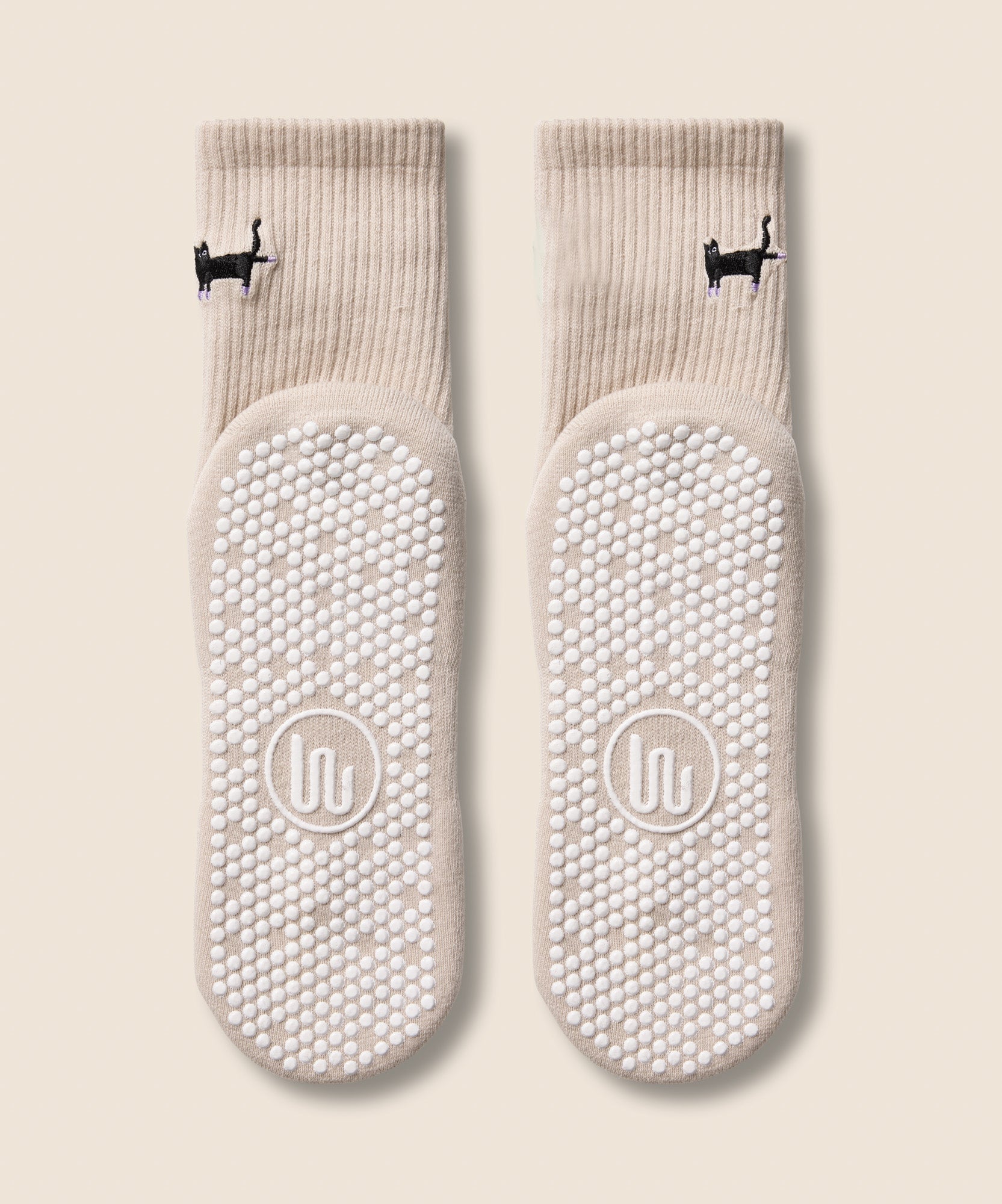 Crew Non Slip Grip Socks - Pilates Kitty