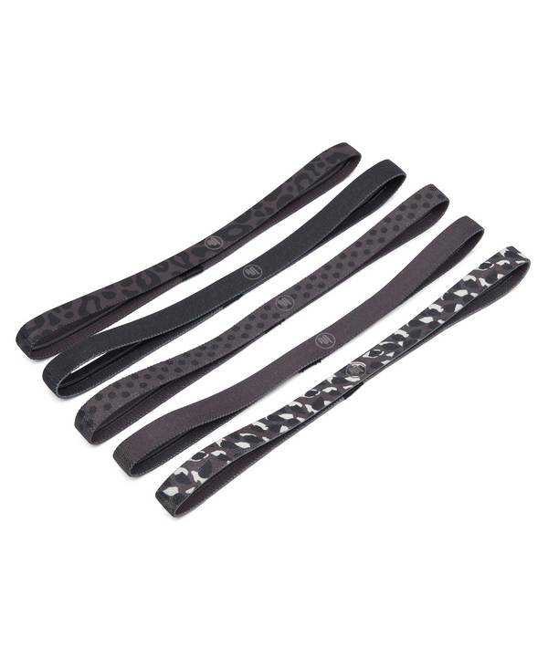 Set of 5 black headbands for active lifestyle and workouts