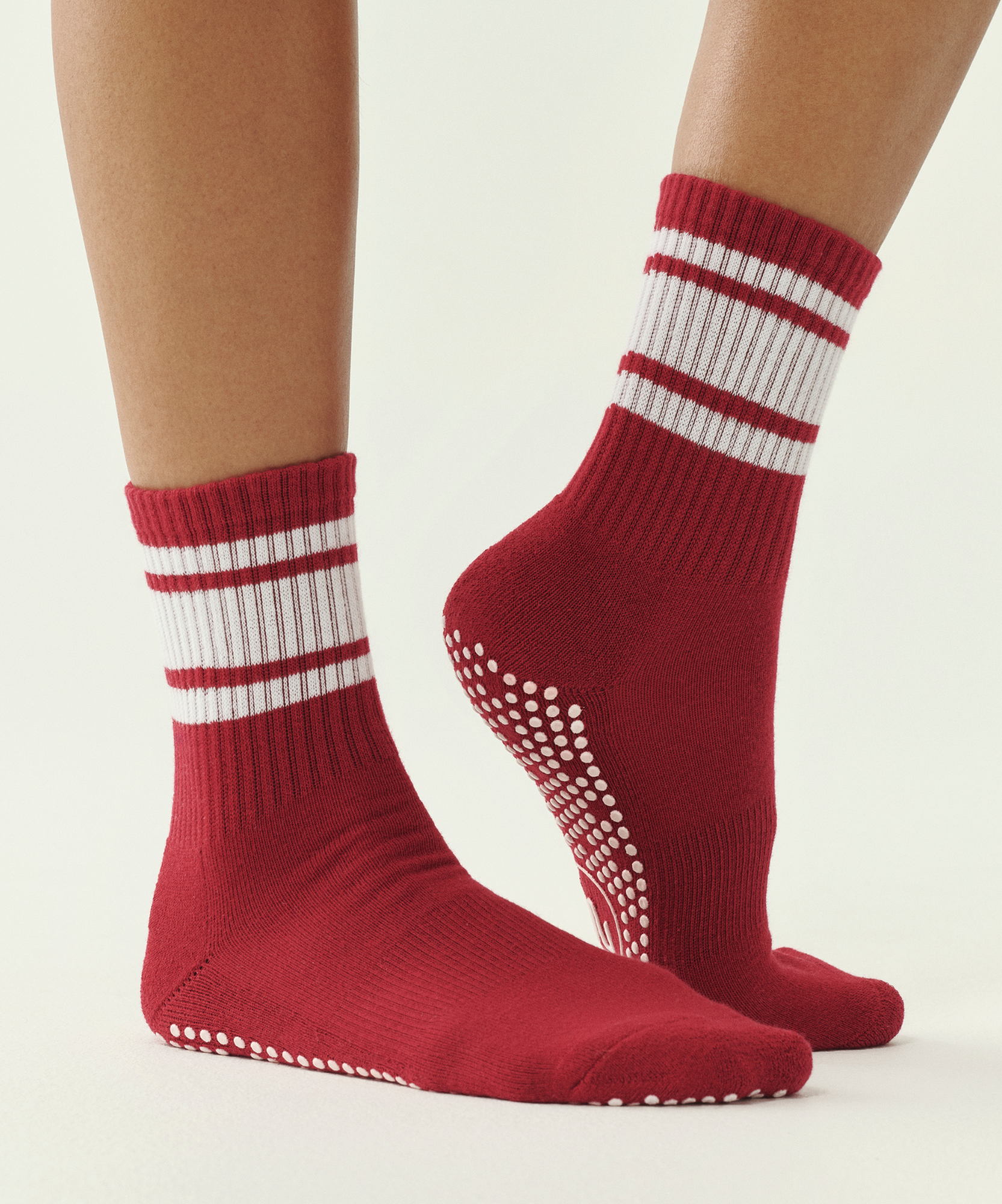 Crew Grip Socks - Ruby Stripe