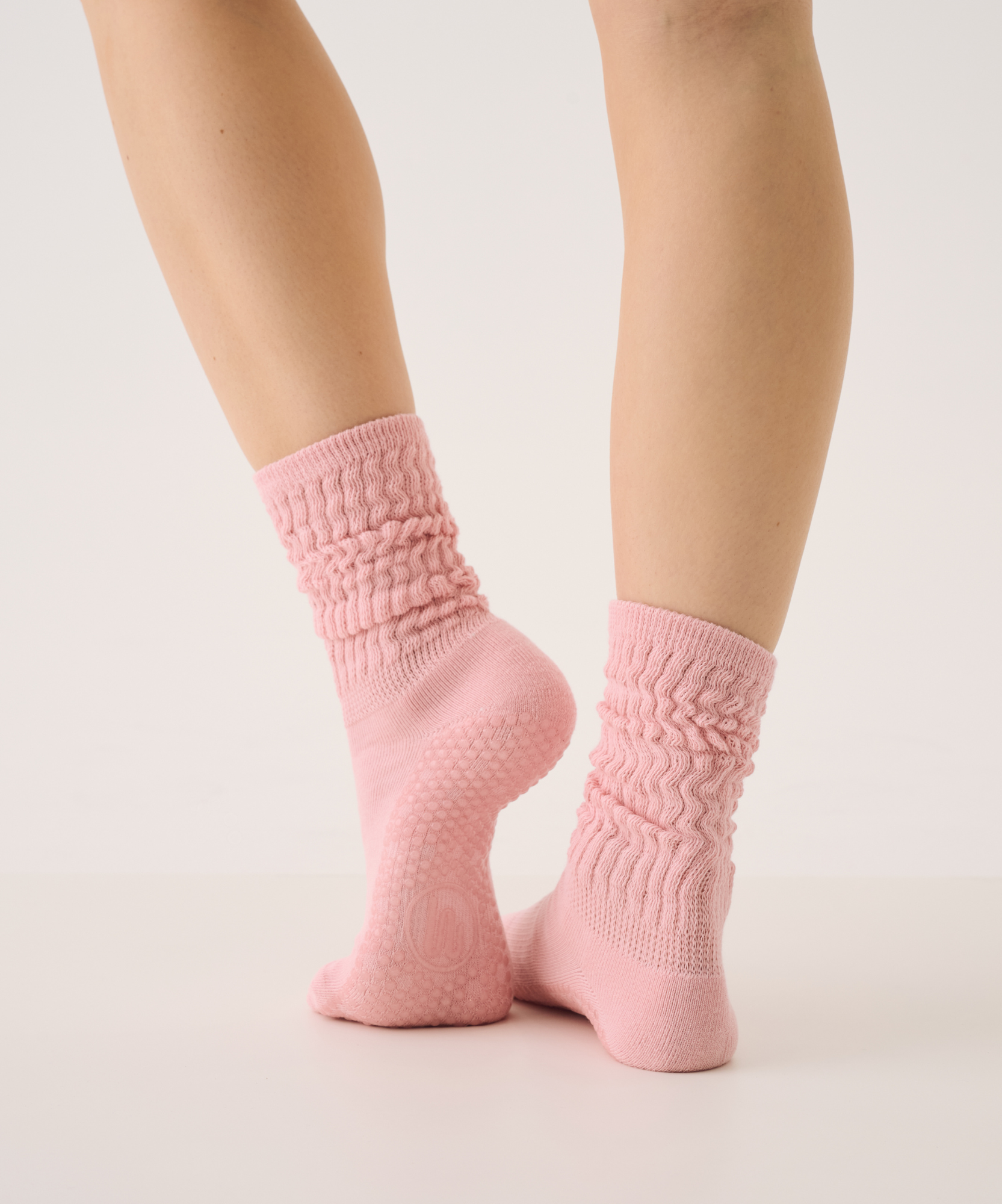 Scrunch Non Slip Grip Socks - Pink