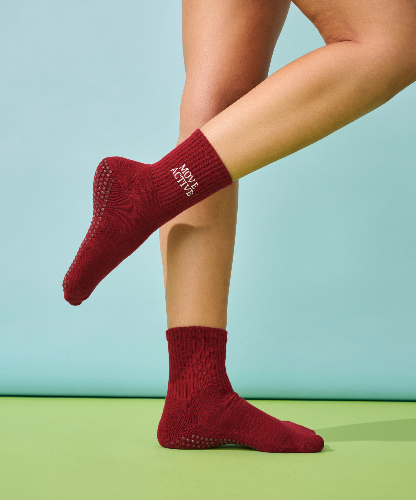 Crew Grip Socks - Signature Crimson