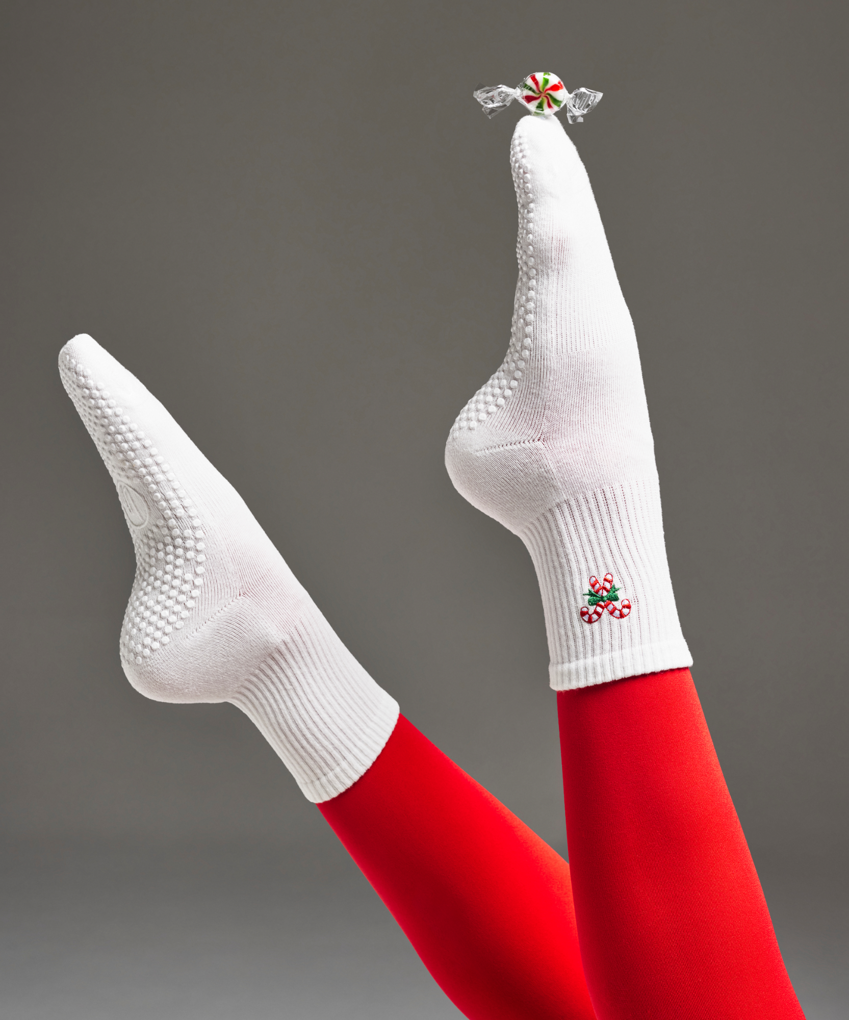 Crew Non Slip Grip Socks - Candy Cane