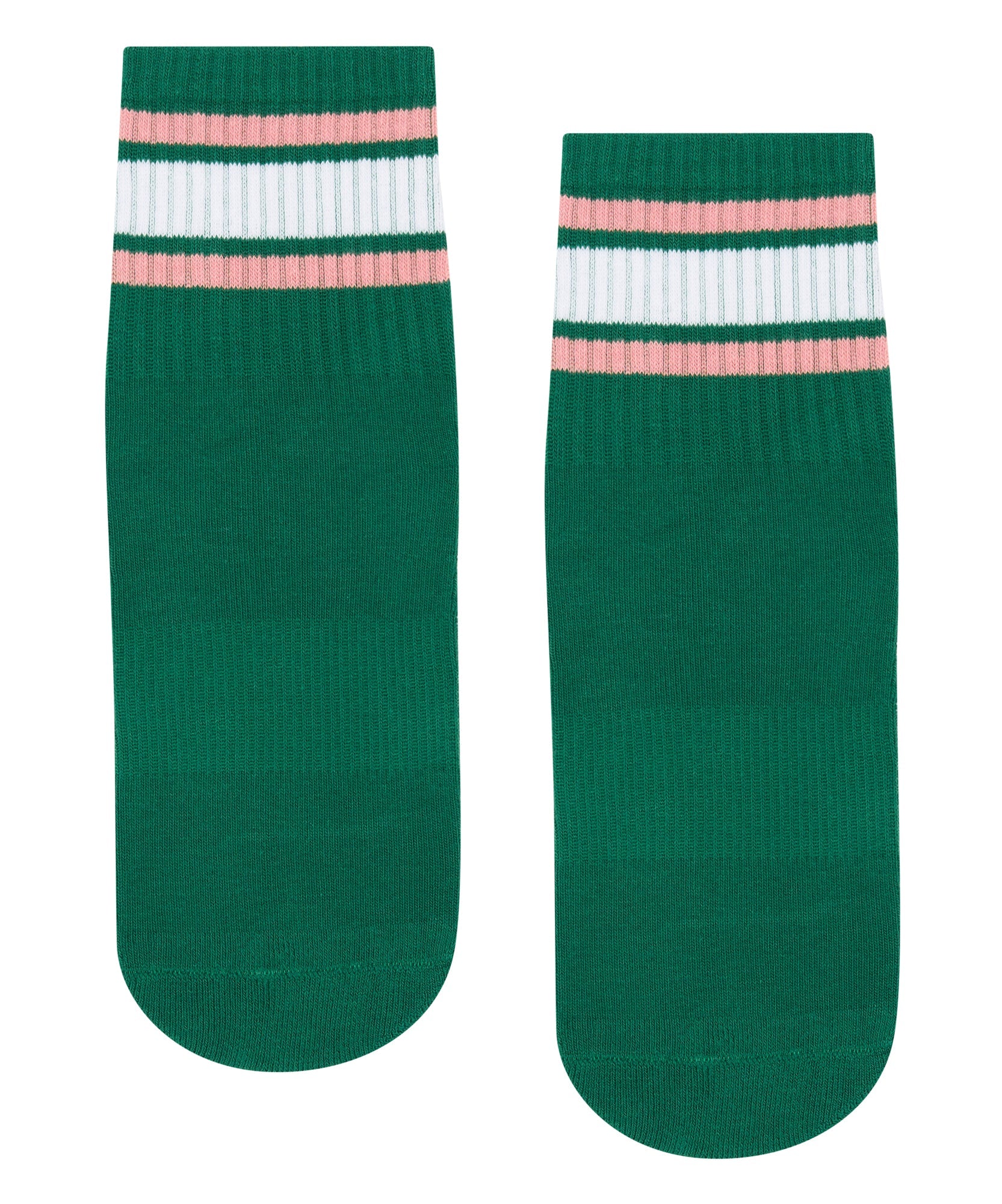 Crew Non Slip Grip Socks - Emerald Rose Stripe