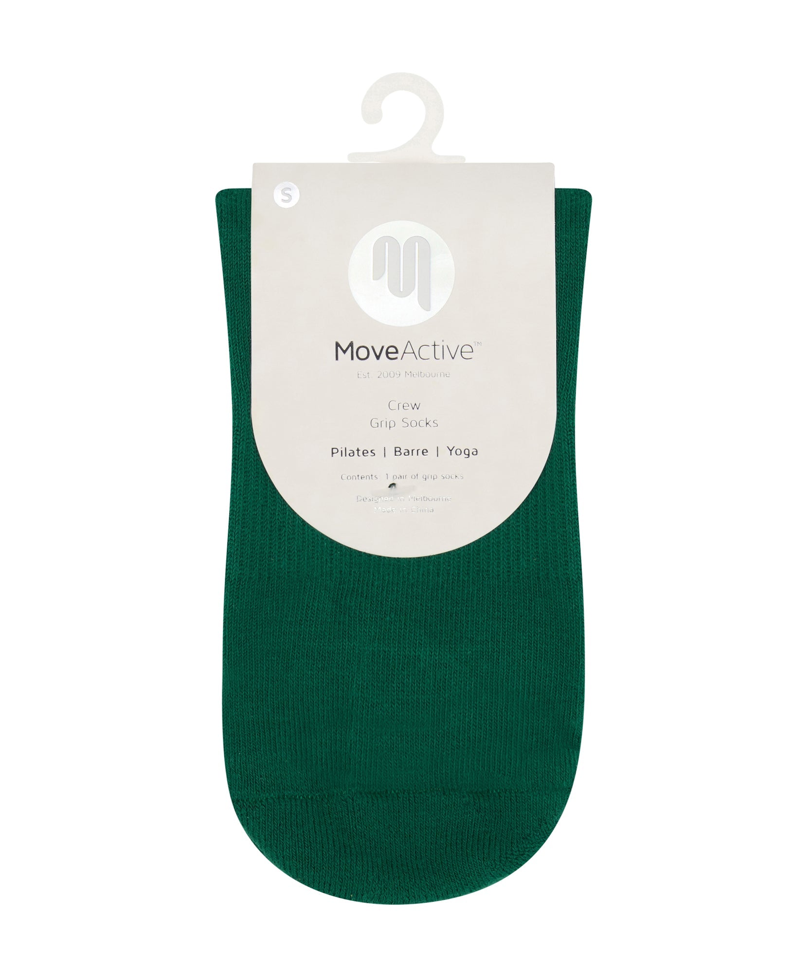 Crew Non Slip Grip Socks - Emerald Rose Stripe